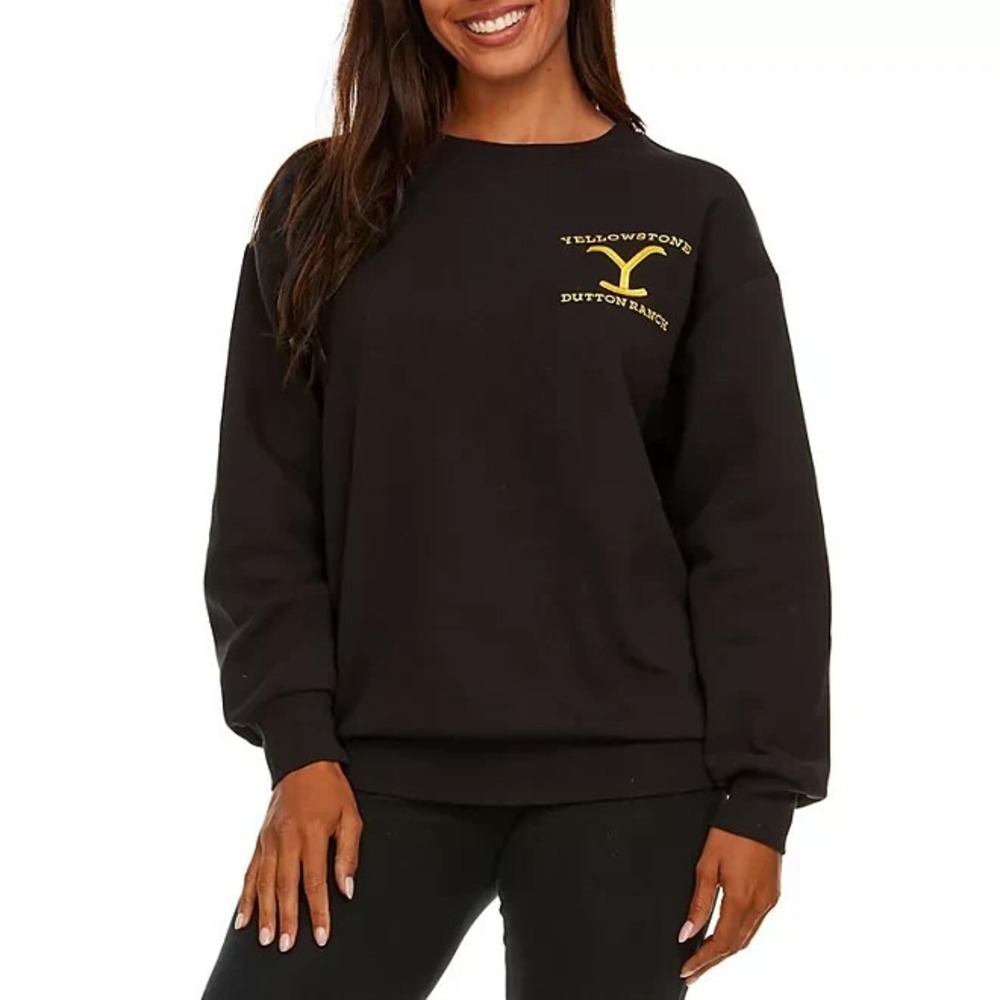 Yellowstone Dutton Ranch Mens Black Embroidered Sweatshirt Size 2XL XXL